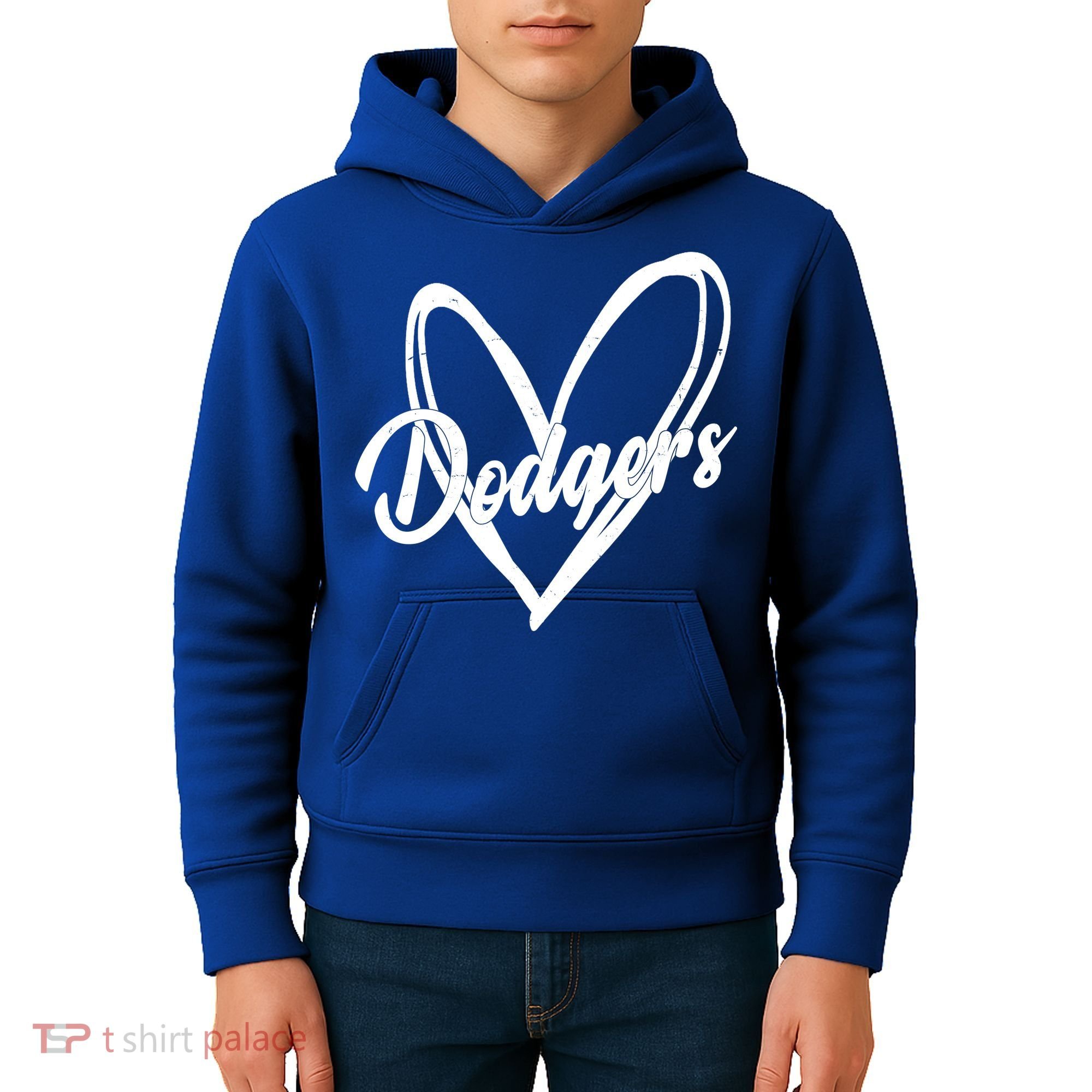 Dodgers Heart Sport Lover Fan Kids Hoodie