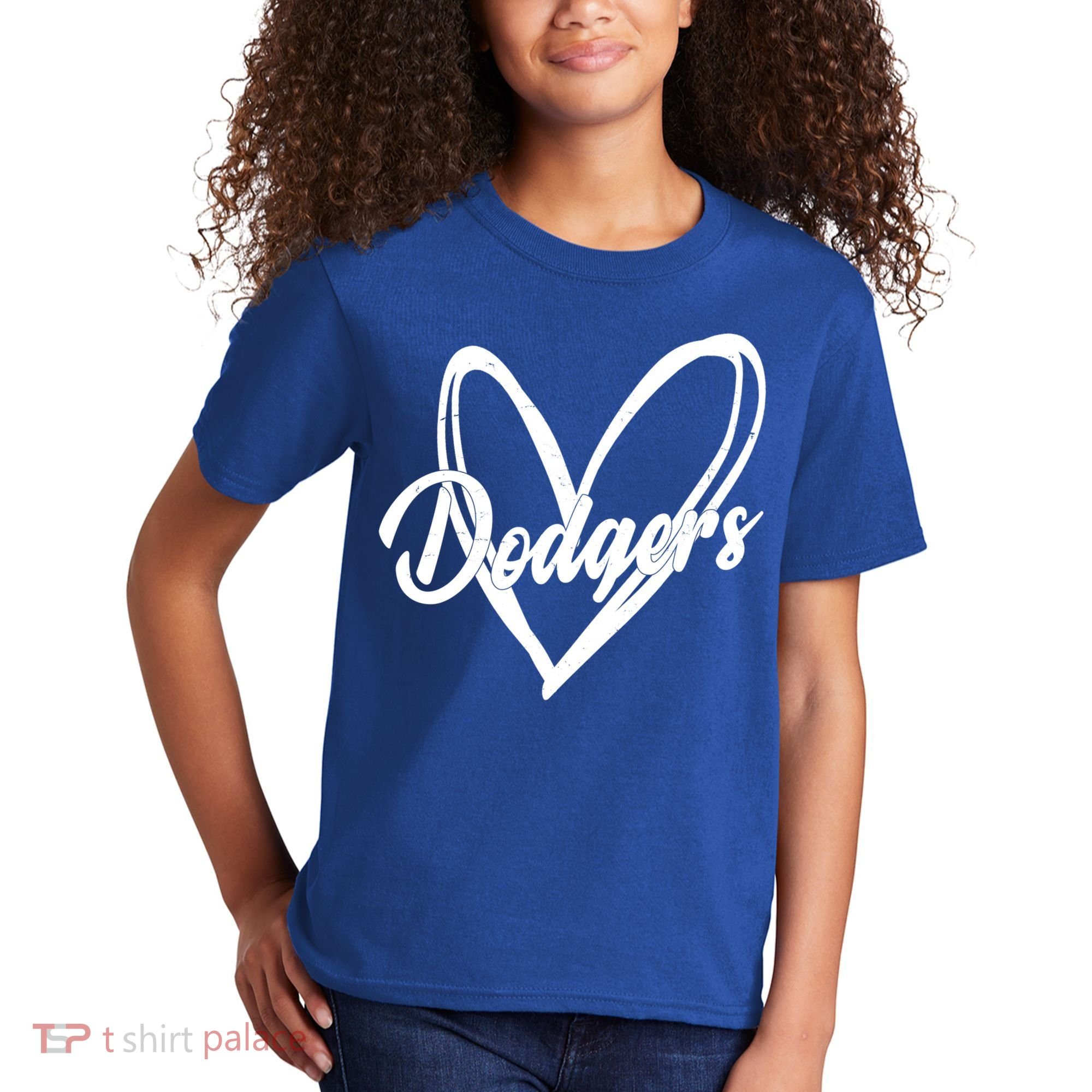Dodgers Heart Sport Lover Fan Kids T-Shirt