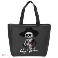 Doc Holiday Say When Skull Tote Bag thumb 0