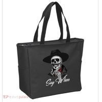 Doc Holiday Say When Skull Tote Bag thumb 2