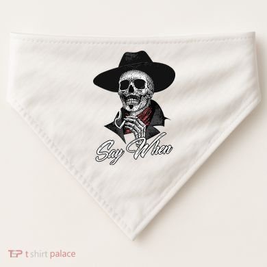 Doc Holiday Say When Skull USA-Made Doggie Bandana