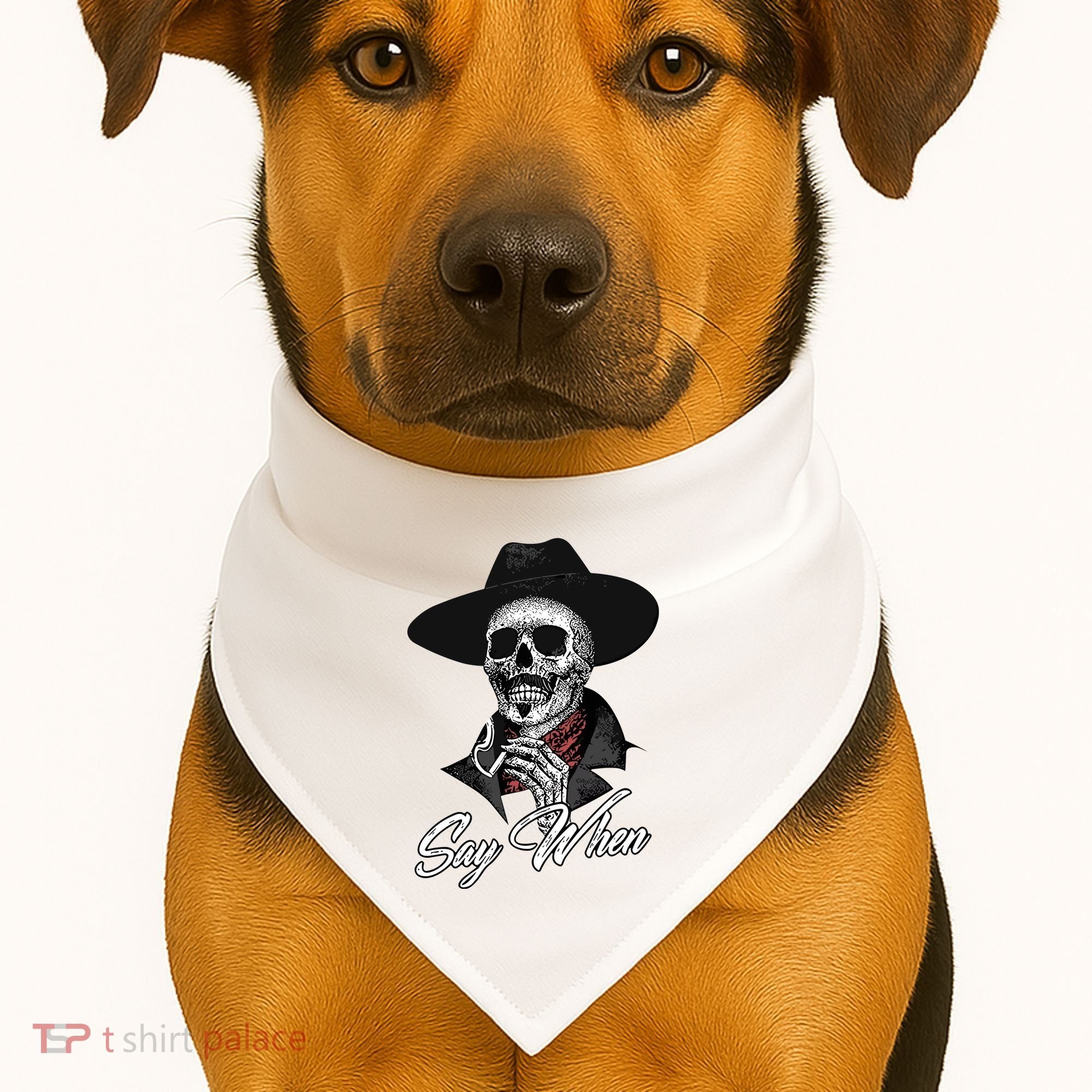 Doc Holiday Say When Skull USA-Made Doggie Bandana