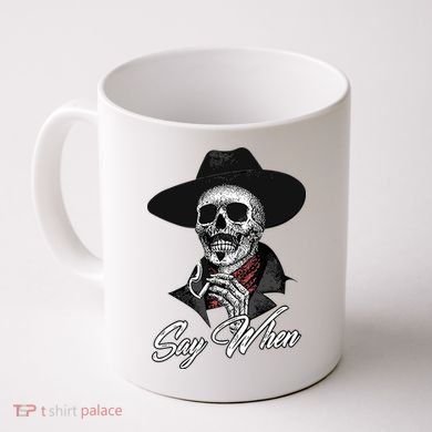 Doc Holiday Say When Skull Coffee Mug