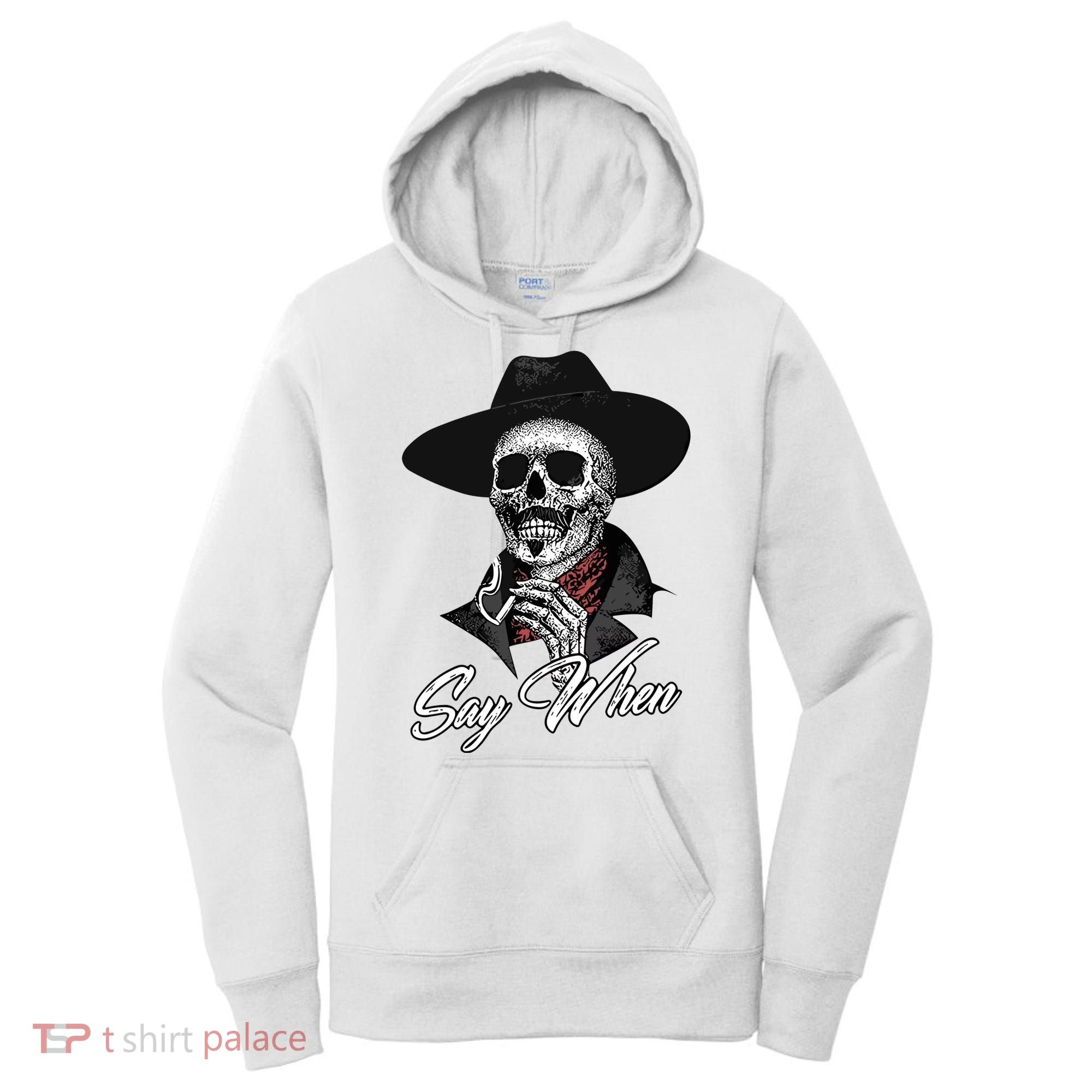 Doc Holiday Say When Skull Women's Hoodie