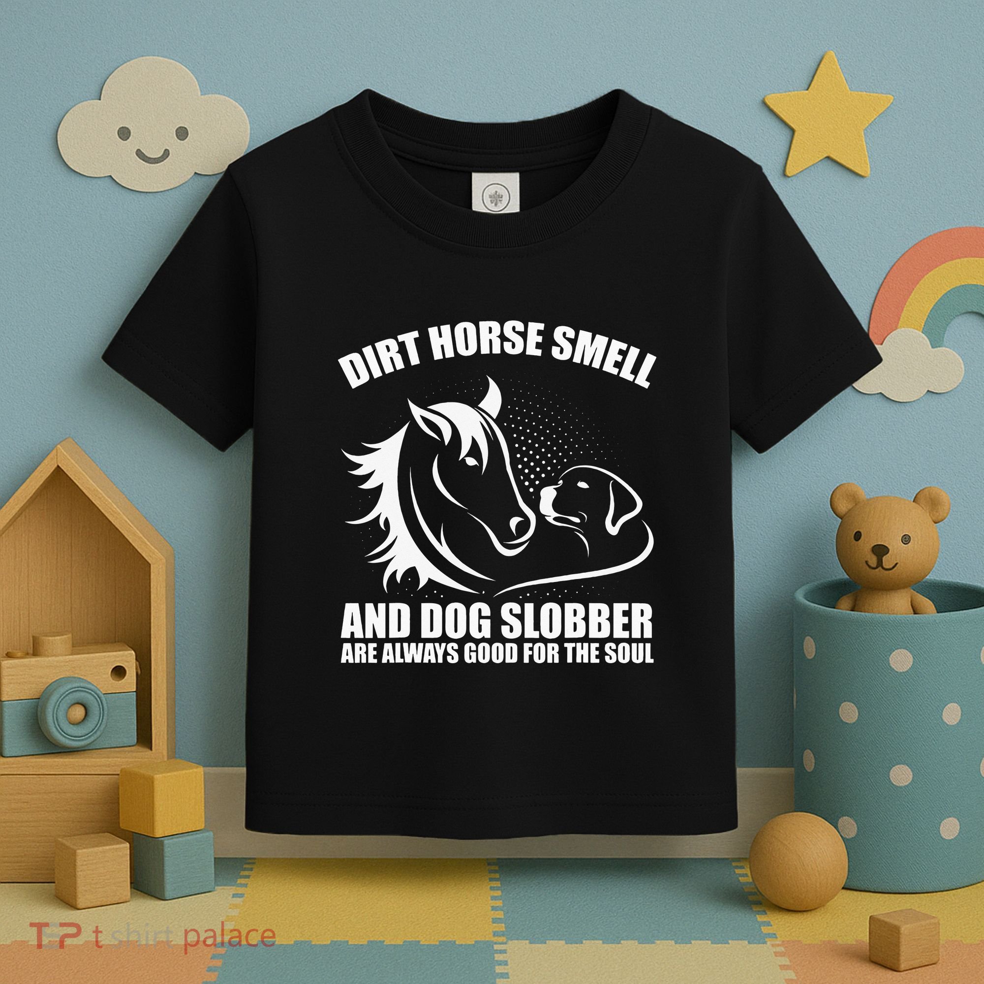 Dirt Horse Smell And Dog Slobber Horse Lover Toddler T-Shirt