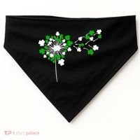 Dandelion Happy St Patricks Day Irish Lucky Clover Shamrock USA-Made Doggie Bandana thumb 0
