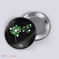 Dandelion Happy St Patricks Day Irish Lucky Clover Shamrock Button thumb 0