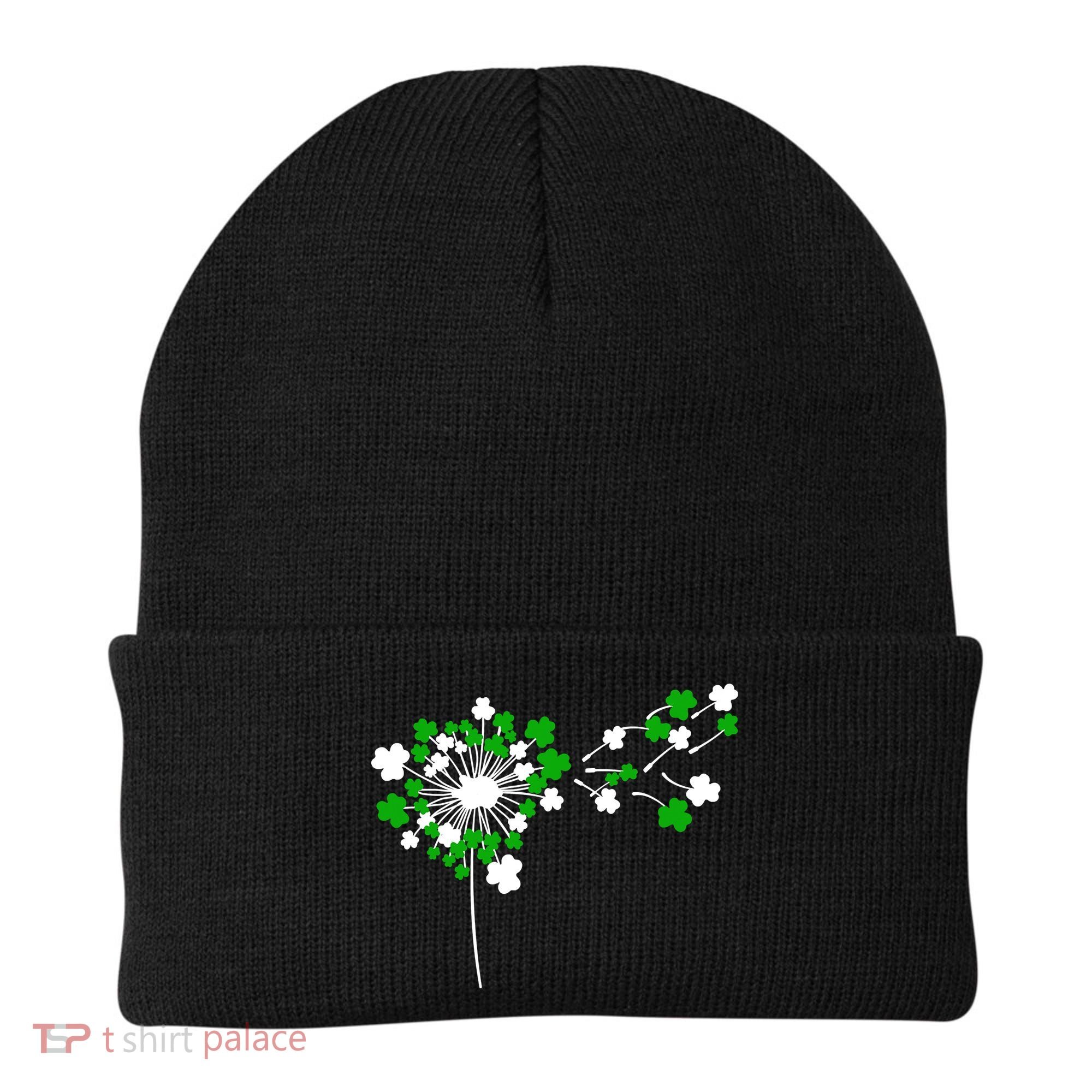 Dandelion Happy St Patricks Day Irish Lucky Clover Shamrock Beanie