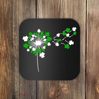 Dandelion Happy St Patricks Day Irish Lucky Clover Shamrock Coaster