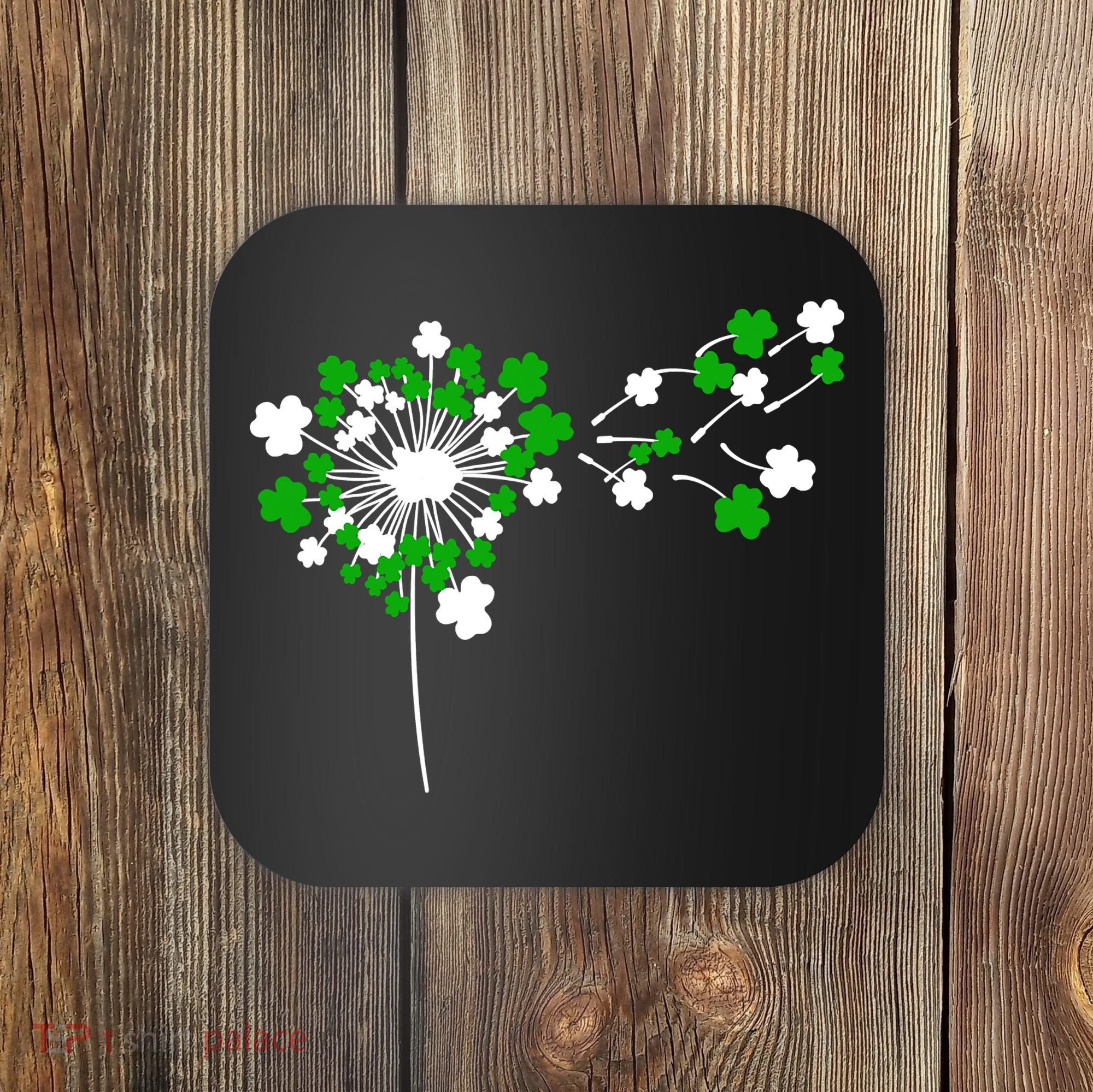 Dandelion Happy St Patricks Day Irish Lucky Clover Shamrock Coaster