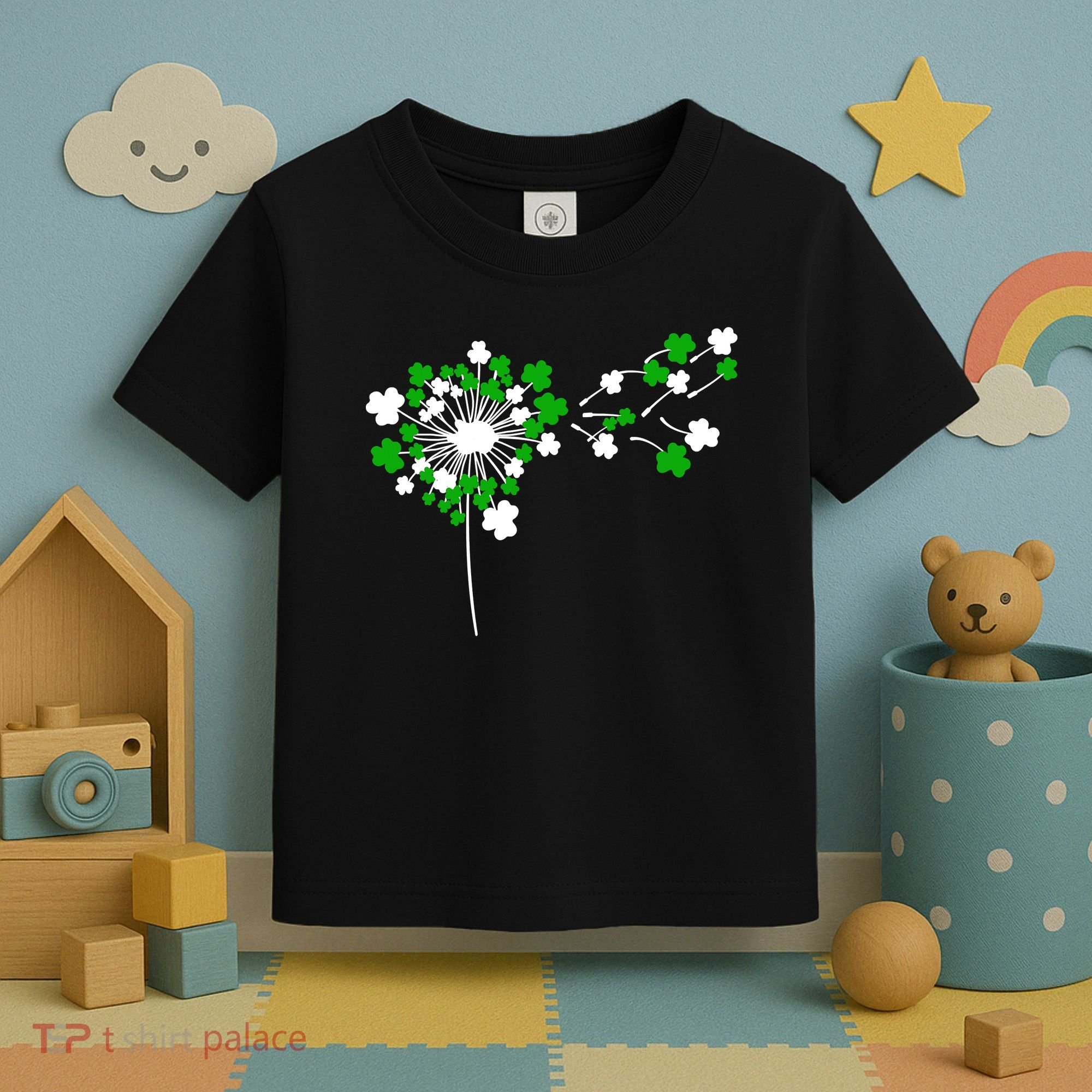 Dandelion Happy St Patricks Day Irish Lucky Clover Shamrock Toddler T-Shirt