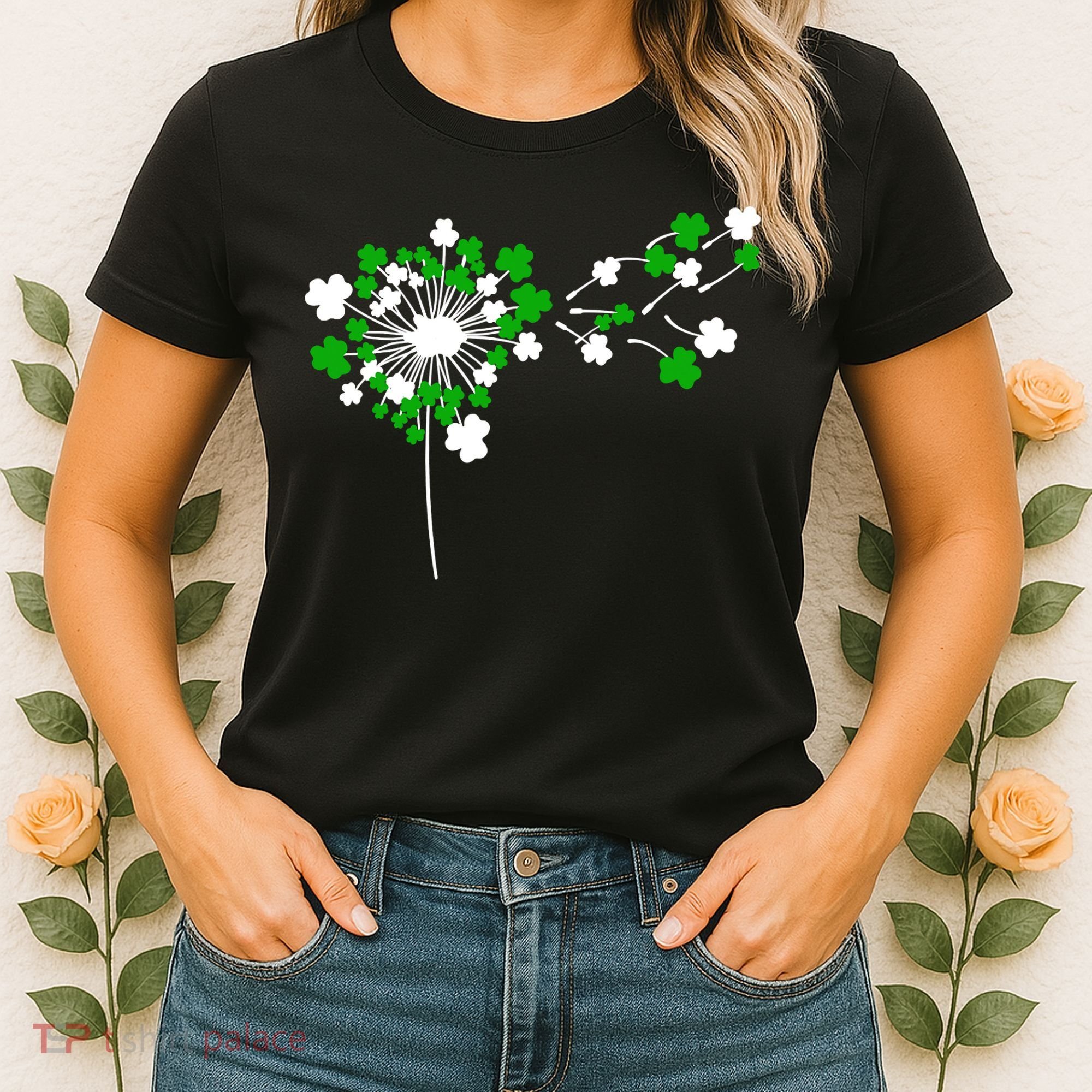 Dandelion Happy St Patricks Day Irish Lucky Clover Shamrock Women's T-Shirt