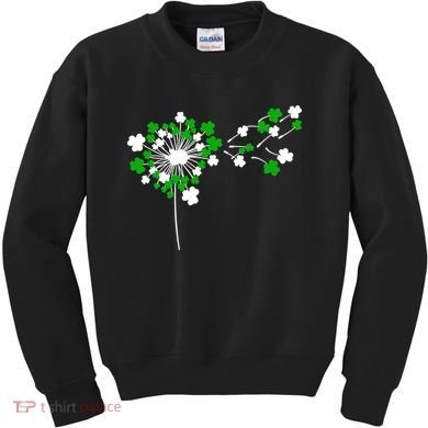 Dandelion Happy St Patricks Day Irish Lucky Clover Shamrock Kids Sweatshirt