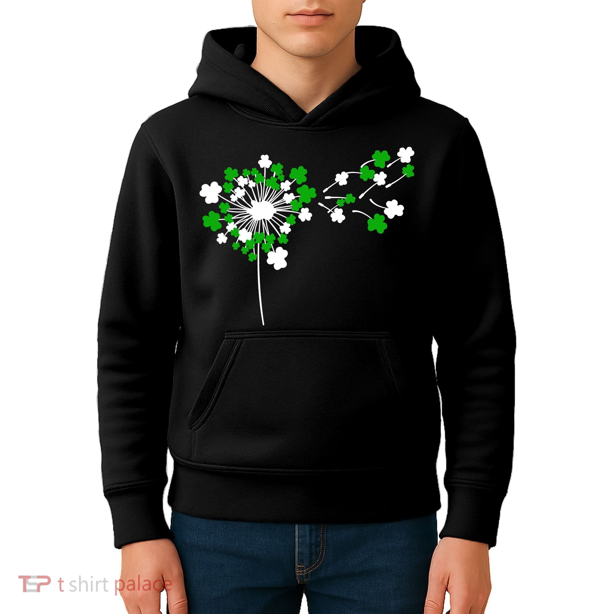 Dandelion Happy St Patricks Day Irish Lucky Clover Shamrock Kids Hoodie