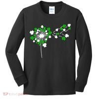 Dandelion Happy St Patricks Day Irish Lucky Clover Shamrock Kids Long Sleeve Shirt thumb 0