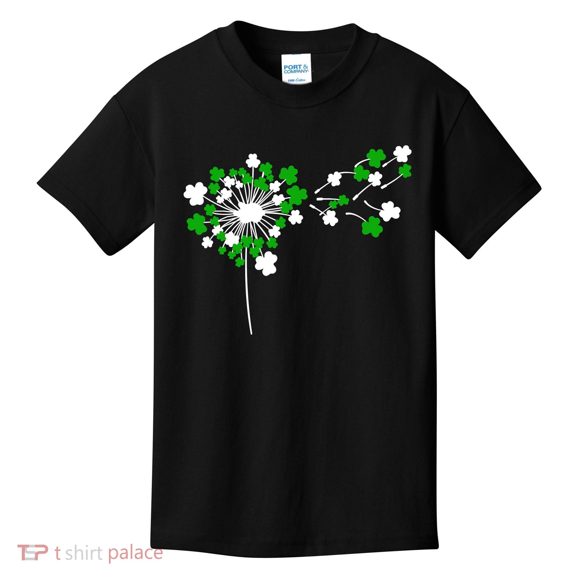 Dandelion Happy St Patricks Day Irish Lucky Clover Shamrock Kids T-Shirt