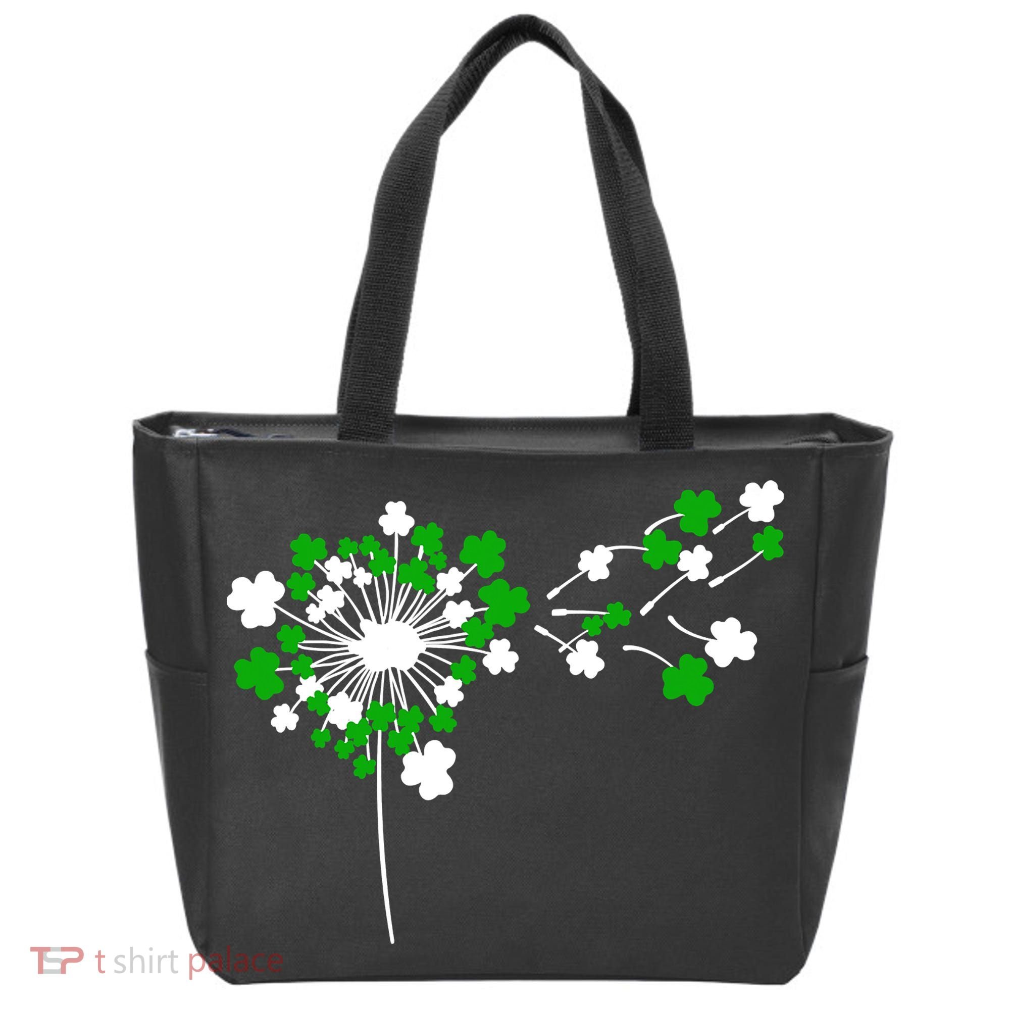 Dandelion Happy St Patricks Day Irish Lucky Clover Shamrock Tote Bag