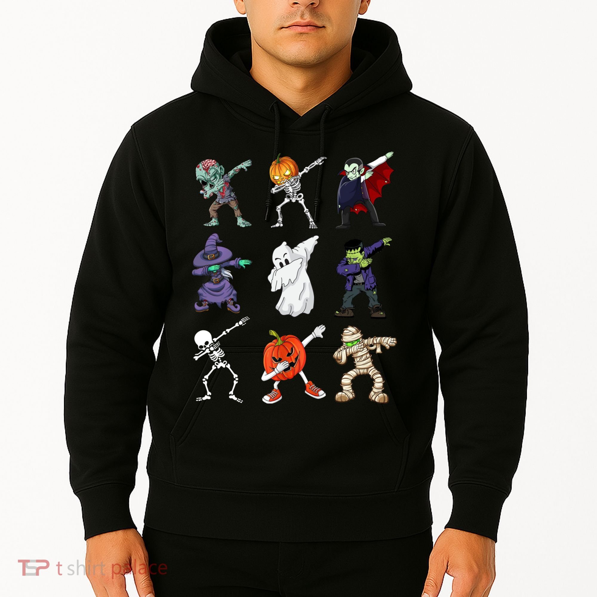 Dabbing Halloween Skeleton Zombie Scary Pumpkin Mummy Hoodie