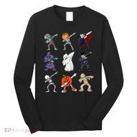 Dabbing Halloween Skeleton Zombie Scary Pumpkin Mummy Long Sleeve Shirt thumb 0