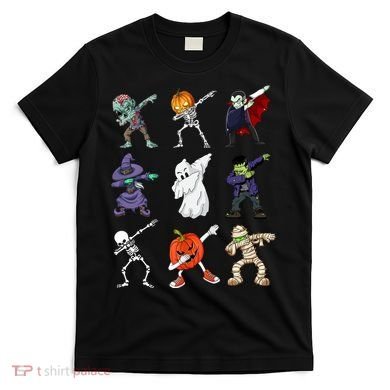 Dabbing Halloween Skeleton Zombie Scary Pumpkin Mummy T-Shirt