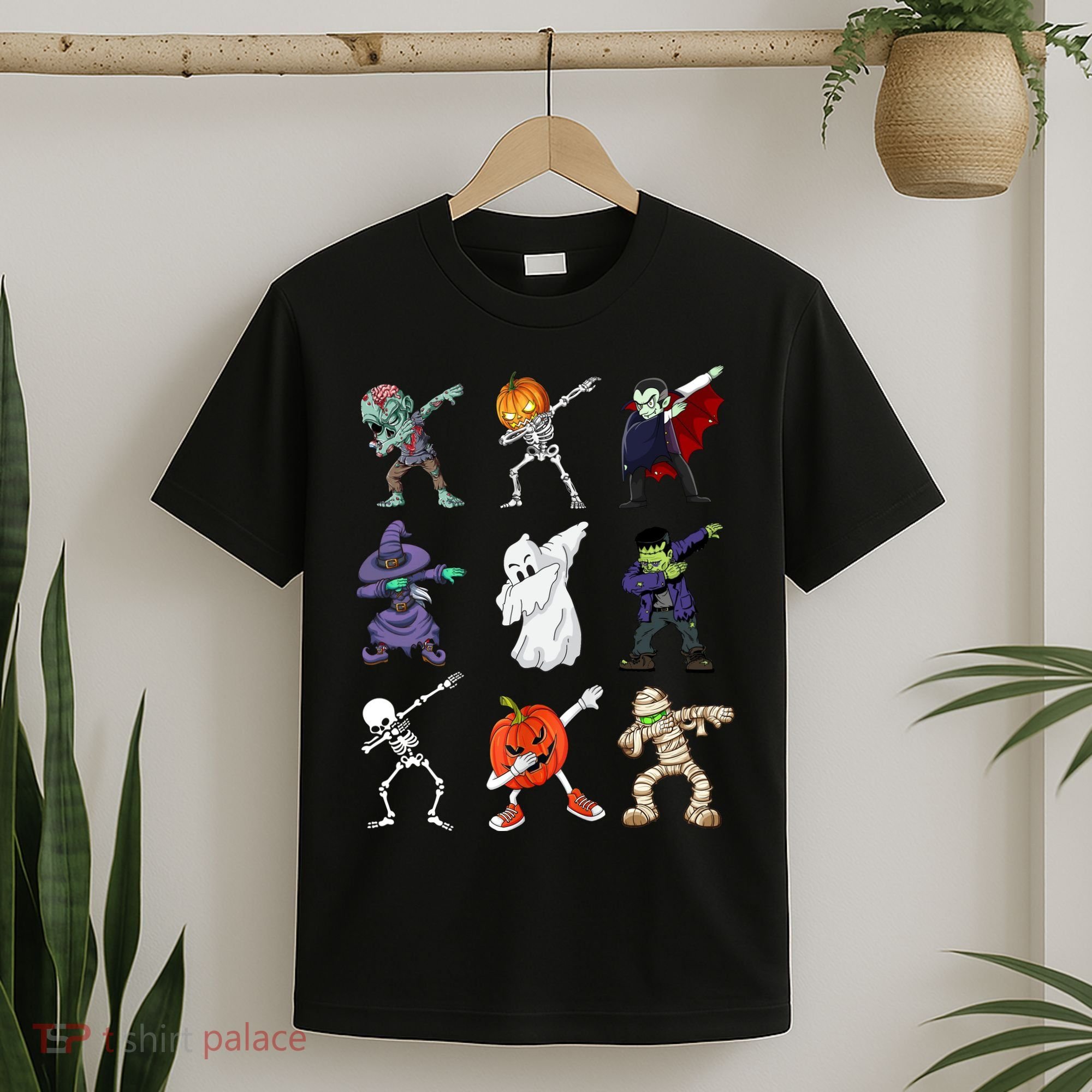 Dabbing Halloween Skeleton Zombie Scary Pumpkin Mummy T-Shirt