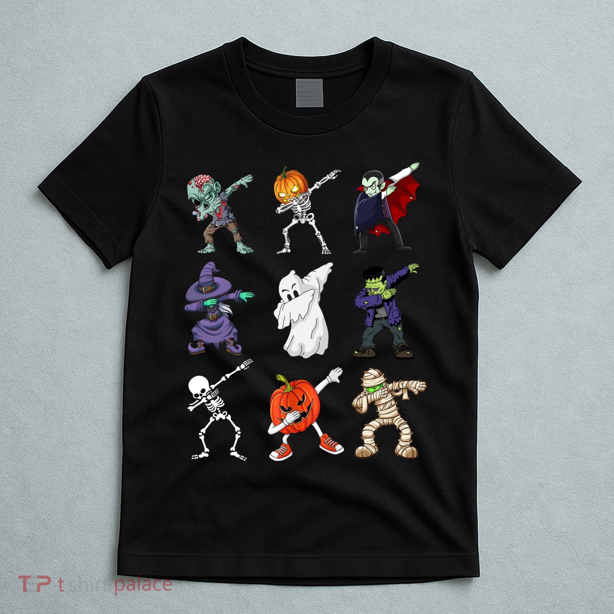 Dabbing Halloween Skeleton Zombie Scary Pumpkin Mummy T-Shirt