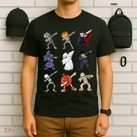 Dabbing Halloween Skeleton Zombie Scary Pumpkin Mummy T-Shirt thumb 6