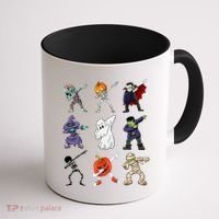 Dabbing Halloween Skeleton Zombie Scary Pumpkin Mummy Coffee Mug thumb 1