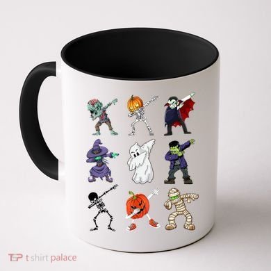 Dabbing Halloween Skeleton Zombie Scary Pumpkin Mummy Coffee Mug