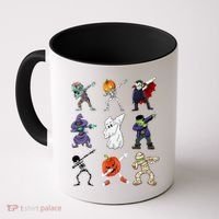 Dabbing Halloween Skeleton Zombie Scary Pumpkin Mummy Coffee Mug thumb 0