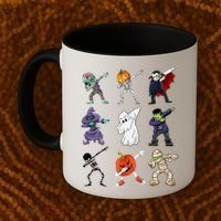 Dabbing Halloween Skeleton Zombie Scary Pumpkin Mummy Coffee Mug thumb 2