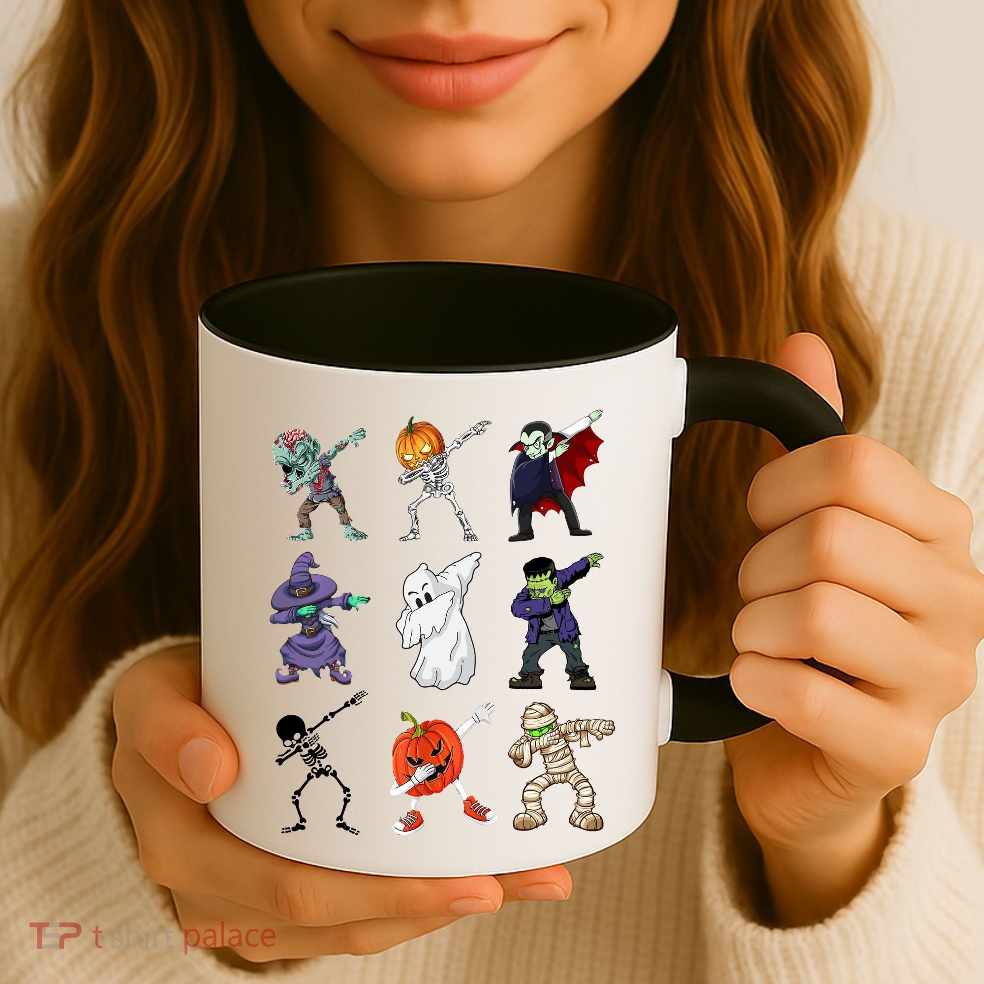Dabbing Halloween Skeleton Zombie Scary Pumpkin Mummy Coffee Mug
