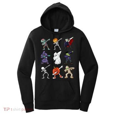 Dabbing Halloween Skeleton Zombie Scary Pumpkin Mummy Women's Hoodie