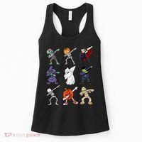 Dabbing Halloween Skeleton Zombie Scary Pumpkin Mummy Women's Tank Top thumb 0