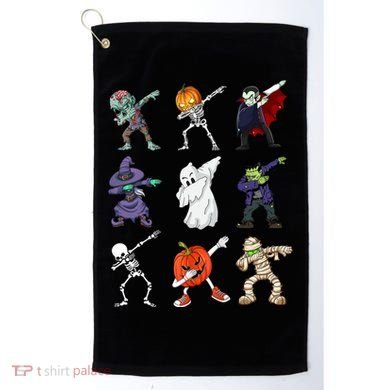 Dabbing Halloween Skeleton Zombie Scary Pumpkin Mummy Golf Towel