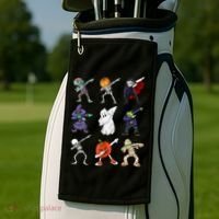 Dabbing Halloween Skeleton Zombie Scary Pumpkin Mummy Golf Towel thumb 2