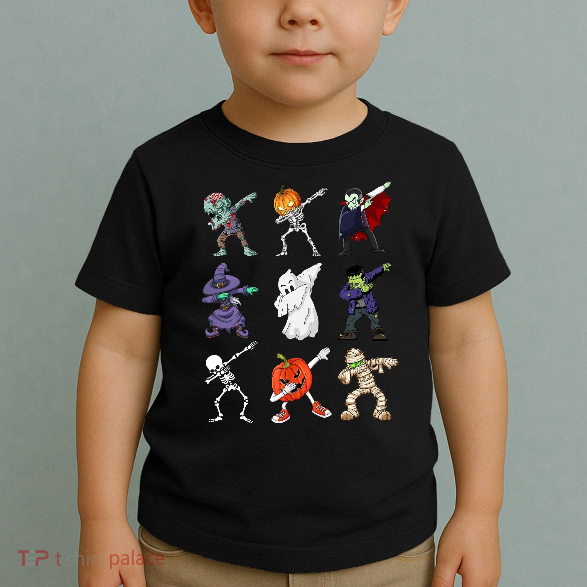 Dabbing Halloween Skeleton Zombie Scary Pumpkin Mummy Toddler T-Shirt