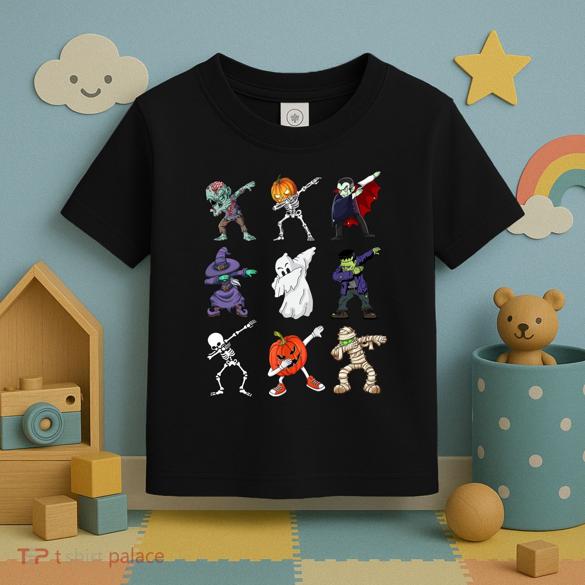 Dabbing Halloween Skeleton Zombie Scary Pumpkin Mummy Toddler T-Shirt