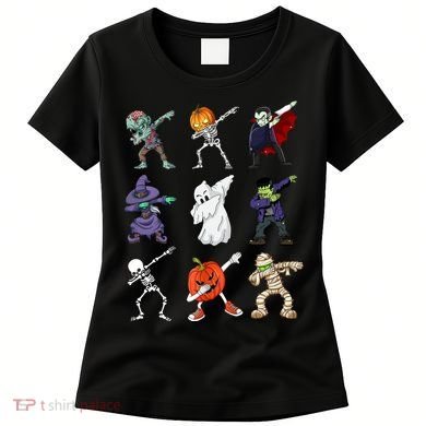 Dabbing Halloween Skeleton Zombie Scary Pumpkin Mummy Women's T-Shirt