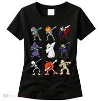 Dabbing Halloween Skeleton Zombie Scary Pumpkin Mummy Women's T-Shirt thumb 0