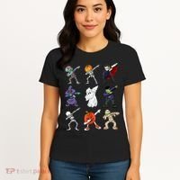 Dabbing Halloween Skeleton Zombie Scary Pumpkin Mummy Women's T-Shirt thumb 4