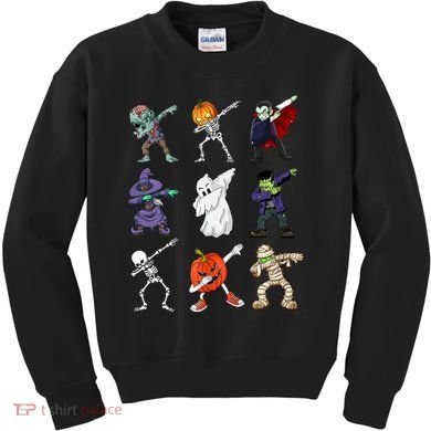 Dabbing Halloween Skeleton Zombie Scary Pumpkin Mummy Kids Sweatshirt