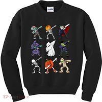 Dabbing Halloween Skeleton Zombie Scary Pumpkin Mummy Kids Sweatshirt thumb 0