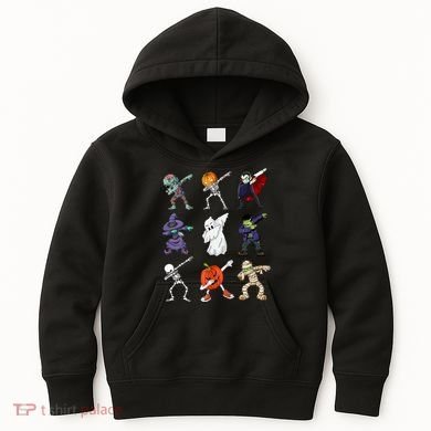 Dabbing Halloween Skeleton Zombie Scary Pumpkin Mummy Kids Hoodie
