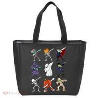 Dabbing Halloween Skeleton Zombie Scary Pumpkin Mummy Tote Bag thumb 0