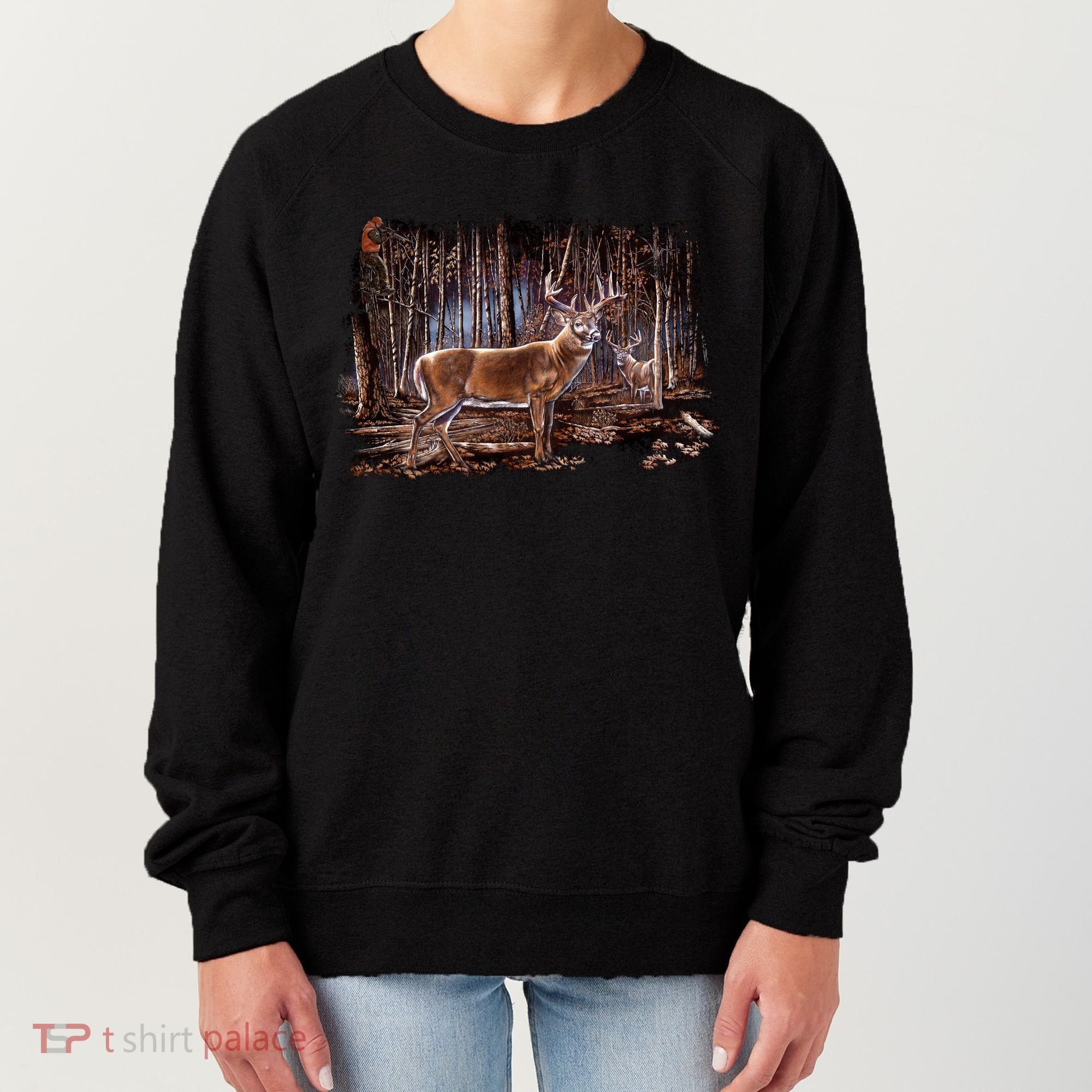 Deer Hunting Scene Women's Sweatshirt