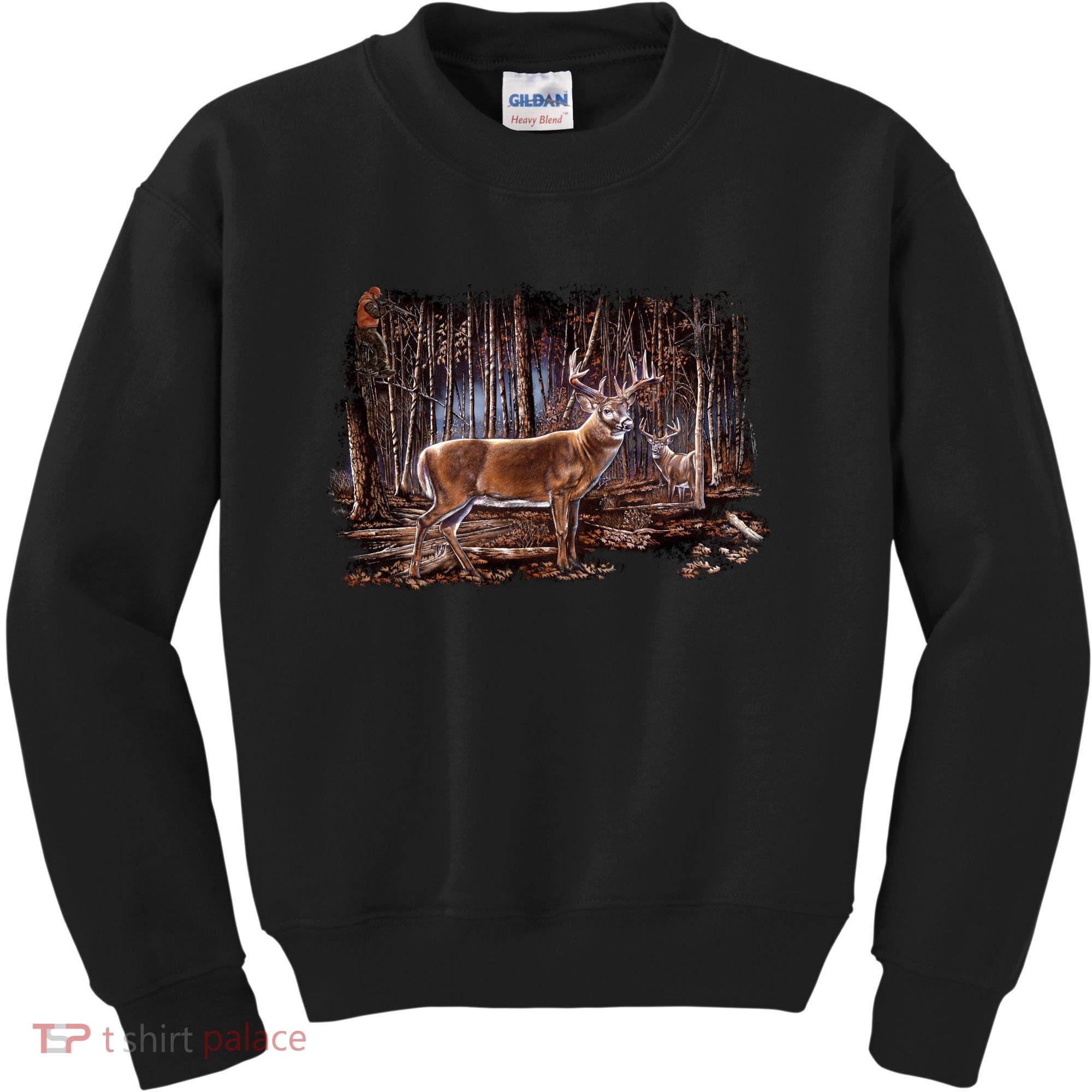 Deer Hunting Scene Kids Sweatshirt