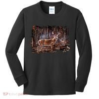 Deer Hunting Scene Kids Long Sleeve Shirt thumb 0