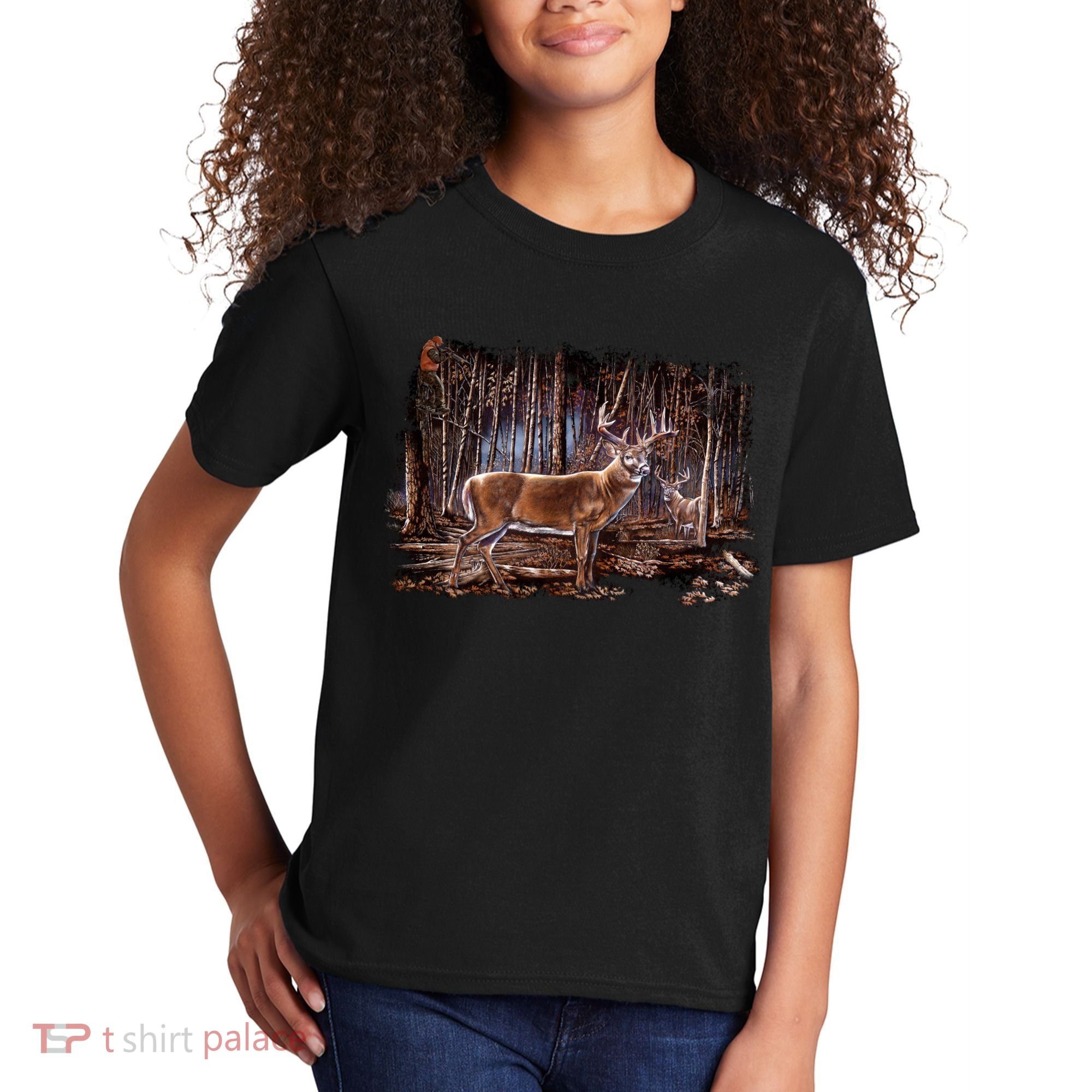 Deer Hunting Scene Kids T-Shirt