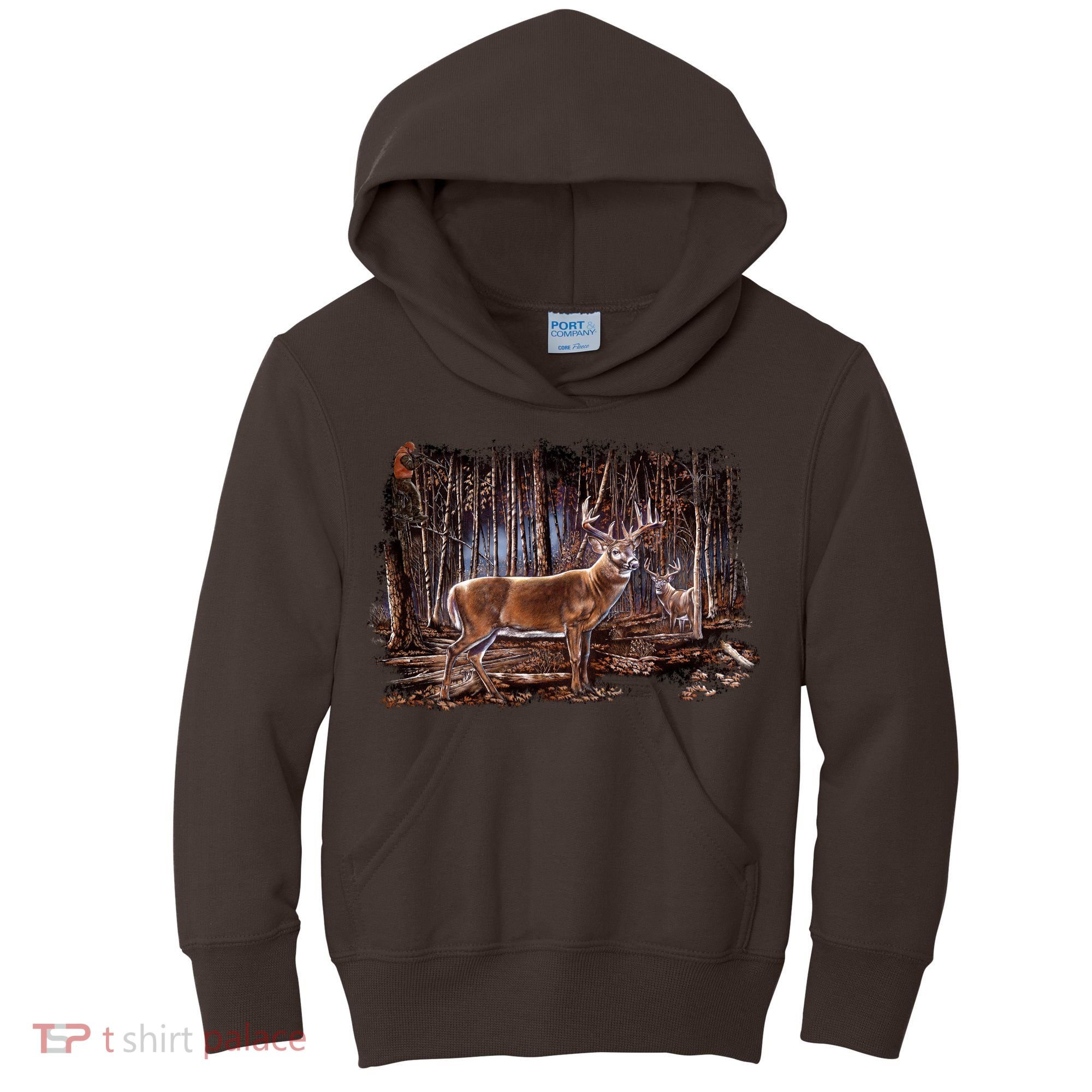 Deer Hunting Scene Kids Hoodie